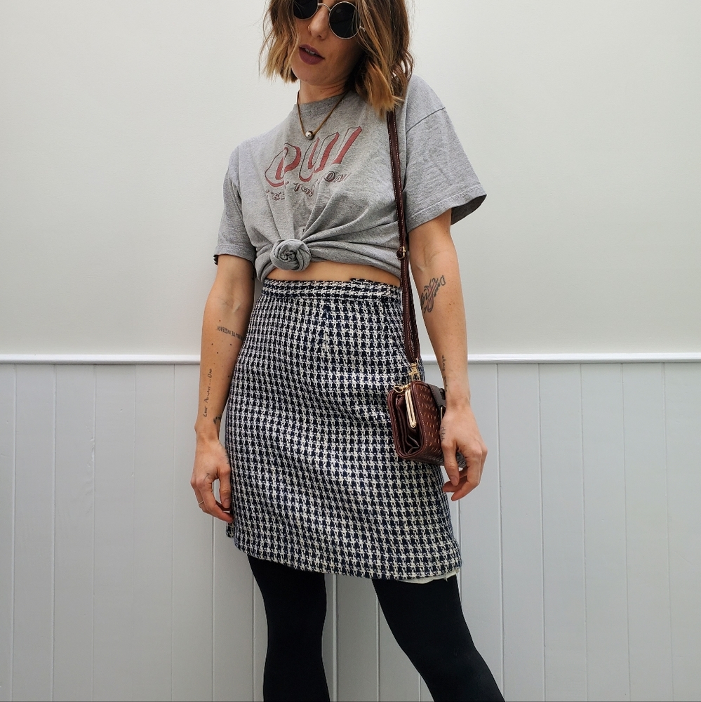 VINTAGE Wool Mini Skirt